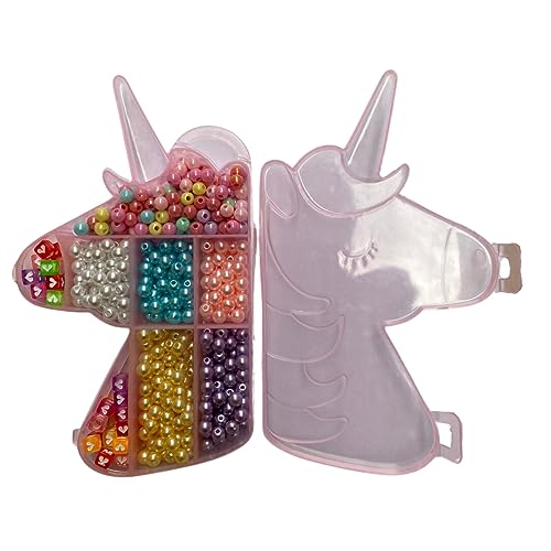 Kit de Miçangas Unicórnio 350 Peças Coloridas Entremeios Para Montar Pulseira Colar Bijuteria