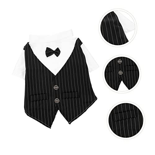 Disfraz tuxedo de boda para perros talla XXL negro miniatura 2