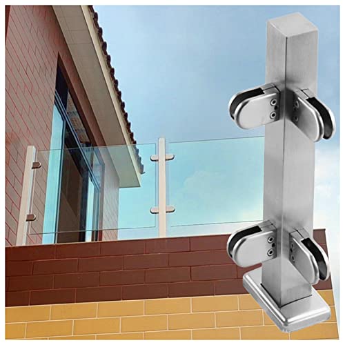 Soporte para panel de vidrio resistente con abrazaderas para piso 2