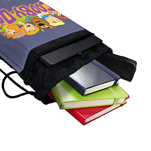 LOGOVISION Scooby Group Drawstring Backpack Sports Bag Sackpack 17" x 13", Perfect for Gym, Yoga or Practice4