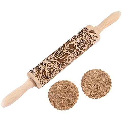 Evermarket Christmas Embossed Rolling Pin Cover