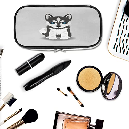 Image of Pardick Husky Dog Big Capacity Pencil Pen Case Cute Dog Large Pencil Pouch with Zipper Compartments Pencil Bag for Boys Girls Adults Student Office School Supplies