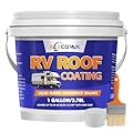 Elecoman RV Roof Coating, White Liquid Rubber RV Roof Sealant– 1 Gallon Camper Roof Sealant,Waterproof & Reflective Flexible Roof Coating for RVs, Campers, Trailers, Motorhomes,Roof Leak Repair