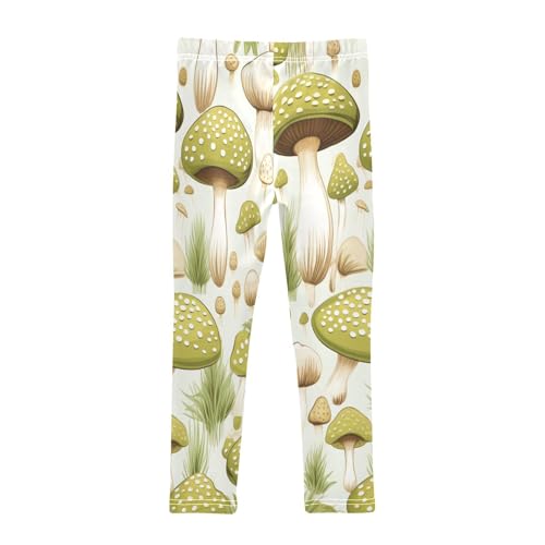 Bolaz Toddler Girls Leggings Printed Yoga Pants Leggings Greent Mushrooms for Kids2