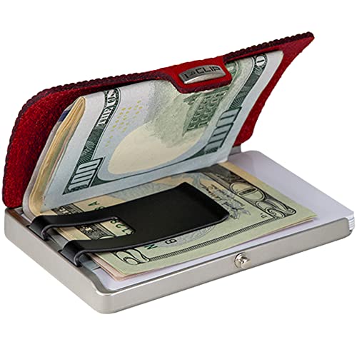 Image of I-CLIP Heritage Steel Blasted Liberty Desert, Wallet, Card Holder, Slim Wallet, Smart Wallet, Stainless Steel, Red, Sleek