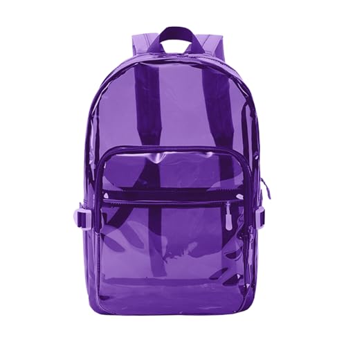 Clear Daypack for Women Men Large Capacity Daypack Transparent PVC Daypack See Through Waterproof Daypack Laptop Bag