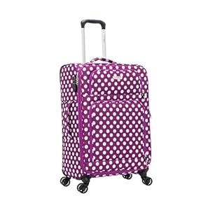 24″ Medium Super Lightweight 4 Wheel Suitcase Luggage Expandable with Wheels 3Kg 69L Capacity Check in Purple