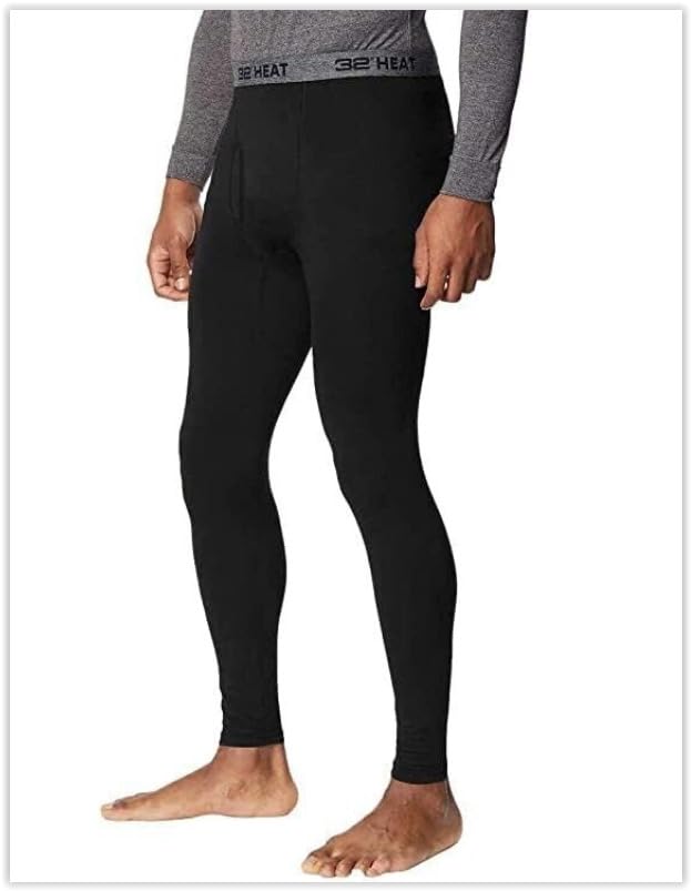 32 Degrees Men's 2-Pack Performance Lightweight Thermal Baselayer Legging Pant, Black/Black, XXL2