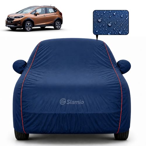 Image of Premium 100% Waterproof Car Cover for Honda's WRV 2017-2021 Models All-Weather, UV & Dust Protection | Heavy-Duty 3-Layer Fabric | Custom Fit with Mirror & Antenna Pockets | Navy Blue
