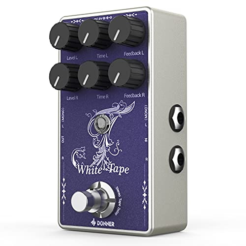 Donner B093Q7T52F White Tape Stereo Delay Pedal, Analog Delay With Echo Effect, True Bypass, 2 Independent Channels For Electric Guitar thumb #6