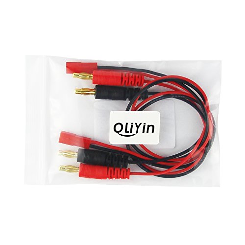 Oliyin 4Mm 4.0Mm Male Banana Plug Connector Charge Lead To Jst 20Awg Soft Silicon Charging Cable Wire 30Cm 11.8Inch Lipo Parts For Rc(Pack Of 2) #TOP6