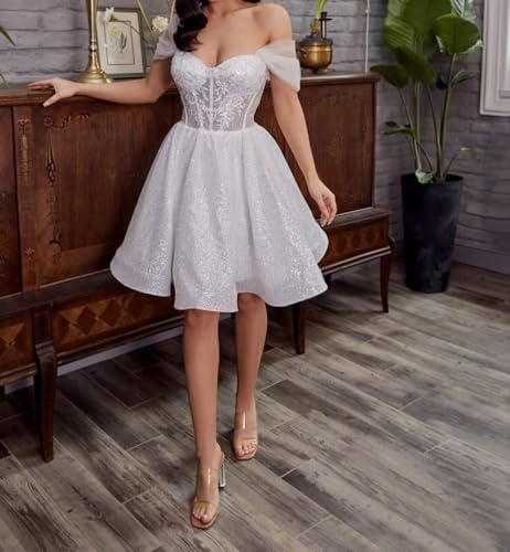 Women's Elegant Romantic Princess Short Wedding Dress Fairy Corset Lace Evening Party Gowns2