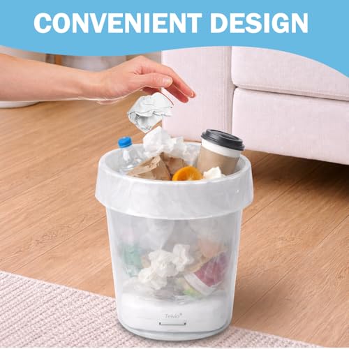 Image of Teivio 4 Gallon Trash Bags with In-Bin Dispenser, 150 Count | 15% thicker bathroom garbage bags, sturdy waste basket liners with dispenser for leak-resistant, easy refills.
