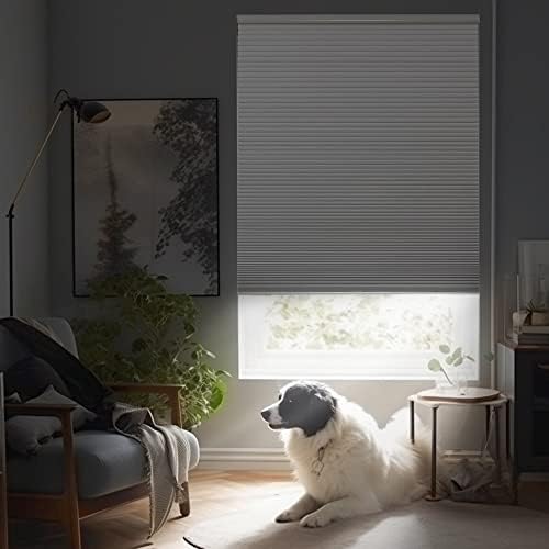 Joydeco Cordless Cellular Shades, Blackout Cellular Blinds for Windows, Waterproof Honeycomb Window Shades Grey Noise Insulation, Easy to Install for Home, Bedroom Darkening, Nursery
