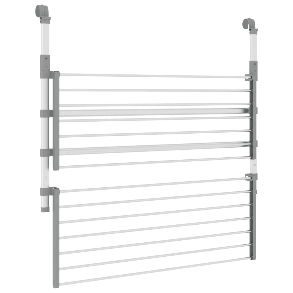 Aluminium Wäschetrockner 89x25x60-95 cm, einziehbarer Wäscheständer für Balkon, klappbarer Wäschetrockner mit Türhaken, platzsparendes Design für Waschküche und Badezimmer