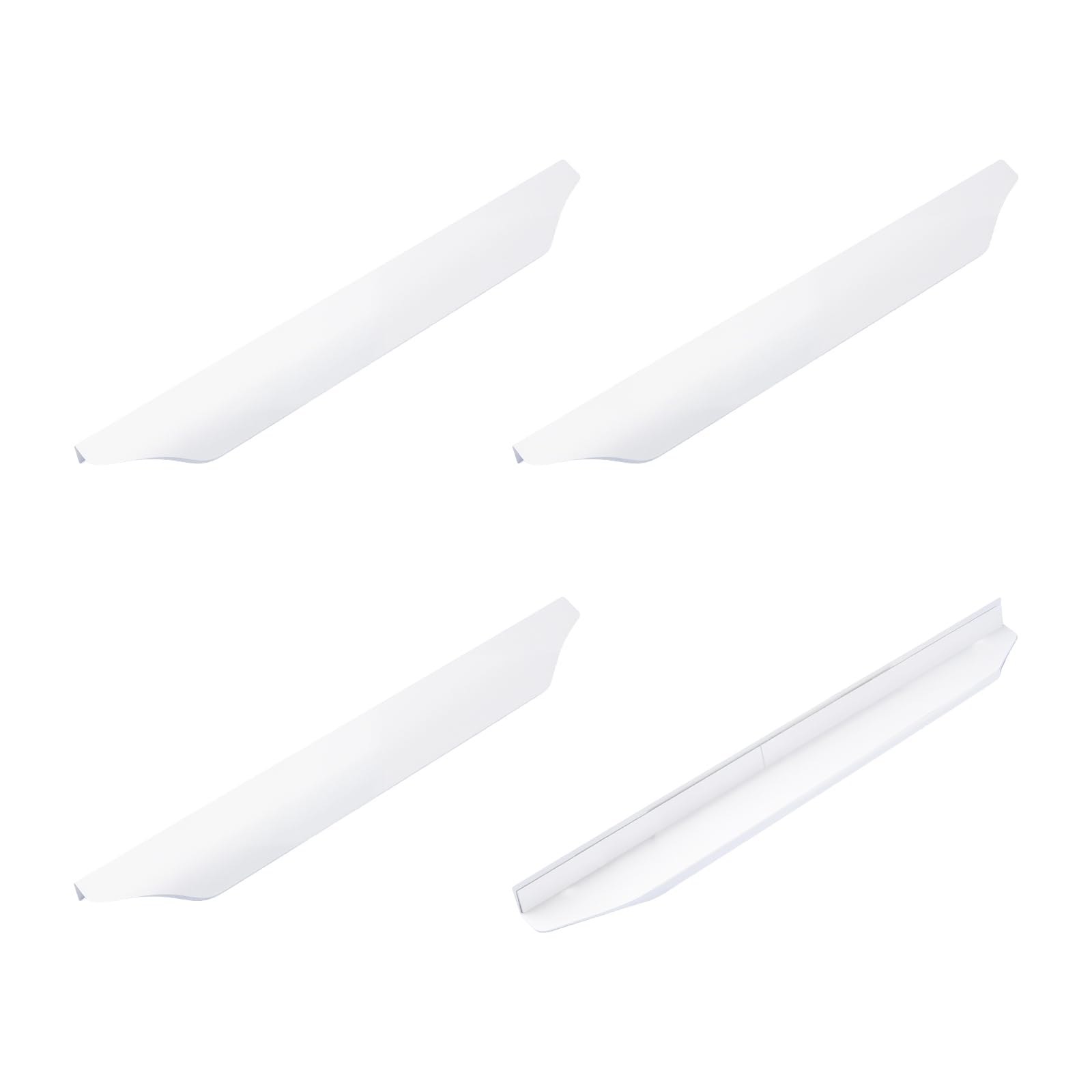 MOROBOR 4 Pack Finger Edge Pull, Self-Adhesive Instant Cabinet Drawer Pulls Concealed Drawer Pulls Modern Style Drawers Handle for Cabinet Hardware Wardrobe, 300mm/White — image 1