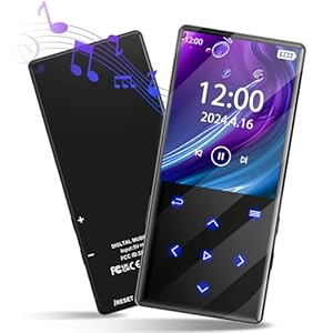KOVCDVI Reproductor de MP3 de 64 GB con reproductor MP3 Bluetooth con altavoz, pantalla de 2,4 pulgadas, grabadora de radio FM, libro electrónico, reloj despertador, soporte de hasta 128 GB de tarjeta