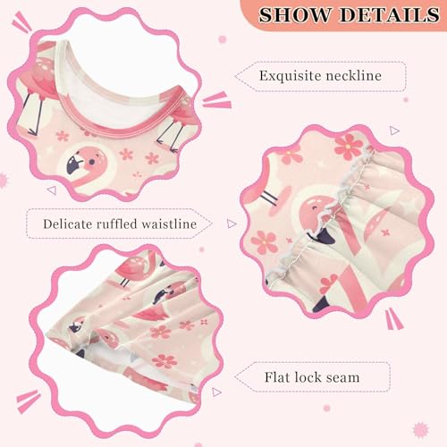 panksolu Girls Dress Sleeveless Cute Flamingo Cartoon Animal Girl Casual Summer Dresses Girls Sundress for 2-8 Years3