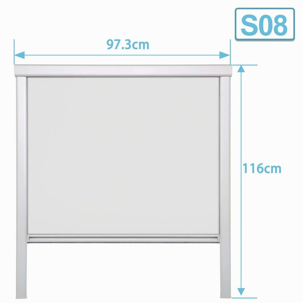 Lospitch Verdunkelungsrollo Dachfenster Rollo mit Seitenschienen für Dachfenster S08 Grau (97.3x116.0cm)/ Verdunkelungs-Rollo Fensterrollo