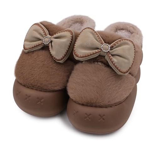 Image of VRITRAZ Women's Comfort Slip On Closed Toe Warm Winter House Clog Indoor Slipper with Cute Print and Degins