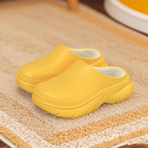 Image of Unisex Waterproof Winter Slippers for Outdoor, Fuzzy Lined Non-Slip Snow Boot House Shoes with Rubber Sole, Indoor Outdoor Comfort for Cold Weather
