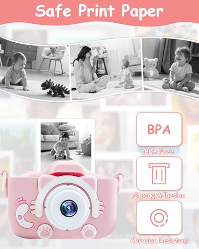 12 Rollen thermopapier kinderkamera, Thermopapier für Kinder Sofortbildkameras 57 x 30 mm, Nachfüllpapier für Sofortbildkameras, Thermodrucker papier Keine Tinte weiß