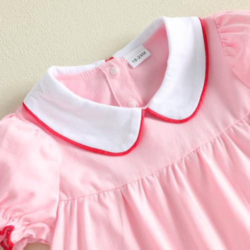 Toddler Little Girl Christmas Outfit Santa Embroidery Christmas Dress... - Image 5
