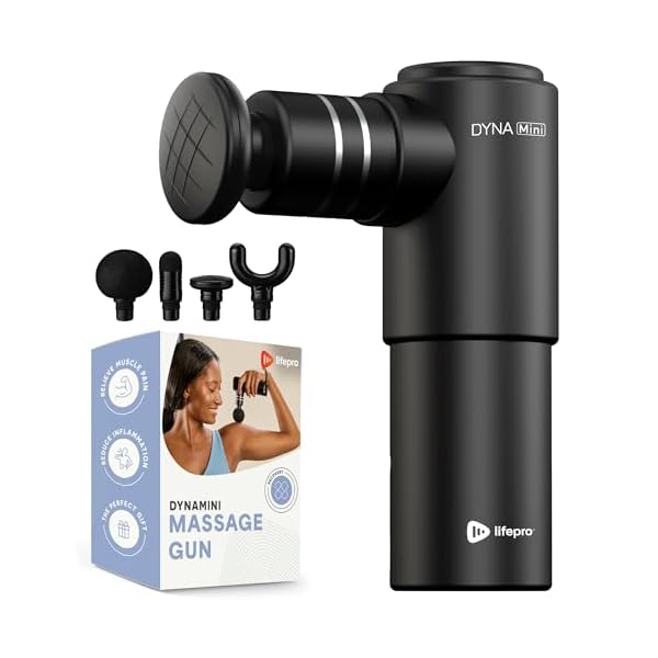LifePro Dyna Mini Percussion Travel Massage Gun with 4 Speeds, USB-C & Case