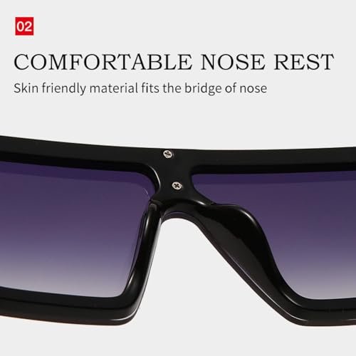 Lunettes de soleil oversize vintage à rayures et verres dégradés UV400