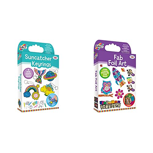 Galt, Suncatcher Keyrings, Suncatcher Kits for Kids, Ages 6 Years Plus Toys, Fab Foil Art, Craft Kit for Kids, Ages 6 Years Plus