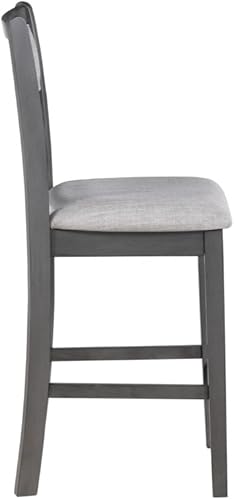 Miniatura 10 de New Classic Furniture Gia - Juego redondo de altura de mostrador de 5 piezas con 1 mesa de comedor y 4 sillas, 42 pulgadas, gris