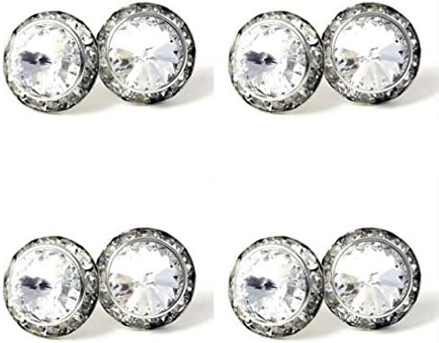 4 Pairs 20mm Round Shaped Acrylic Stone Post Earrings for Womens Wedding Dance Costume Casual Wear Stage Jewelry Mothers Day Gift Clear