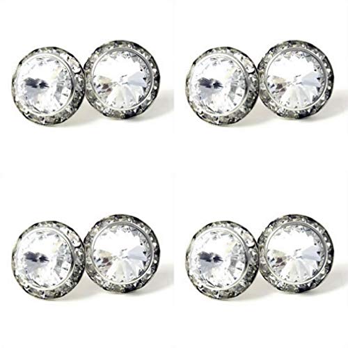 4 Pairs 20Mm Round Shaped Acrylic Stone Post Earrings For Womens Wedding Dance Costume Casual Wear Stage Jewelry Mothers Day Gift Clear #TOP3