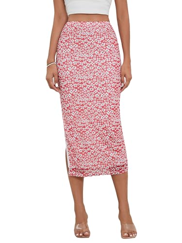 Women Floral Midi Casual Skirts