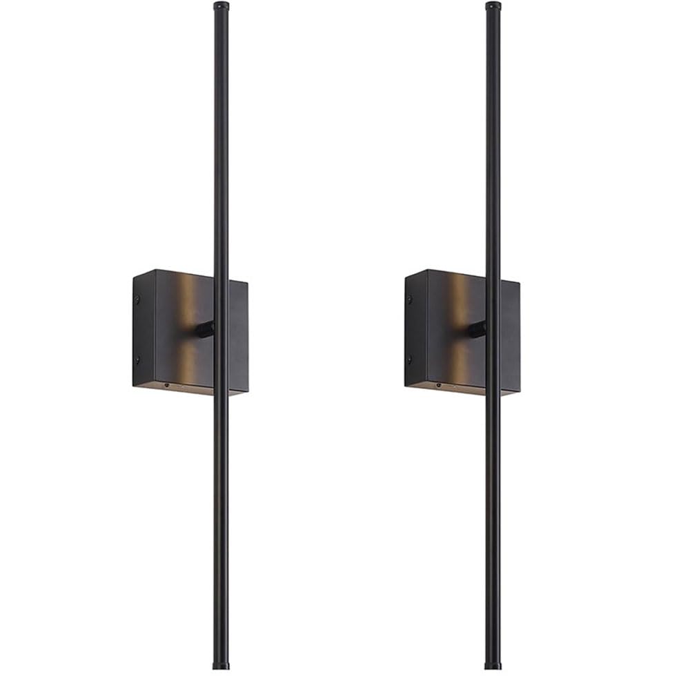 MEGHALI Long Strip Wall Lamp 2 Sets Of Modern Rechargeable Black Wall Light With Remote Control Touch Switch Adjustable Brightness Linear Wall Lamps For Living Room Bedroom Kitchen Staircase