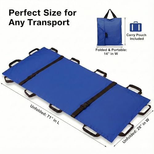 Image of Portable Vet Dog Stretcher Gurney with 12 Rubber Handles, 400 lbs