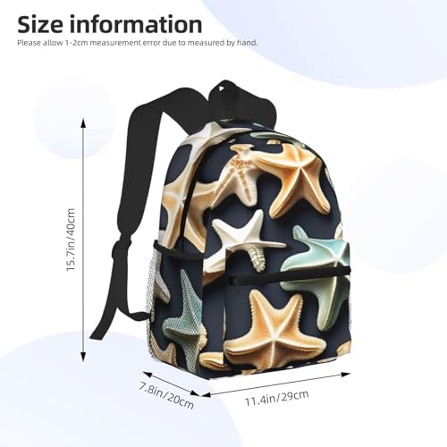 Mochila de viaje cómodo unisex con estampado de conchas de mar 4