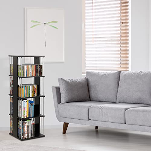 Atlantic Typhoon Media Storage Spinner, Engineered Wood, Space-Saving 360-Degree Rotation, Organize & Protect Prized Media & Memorabilia Collections, PN 82635716 – Espresso - Image 4