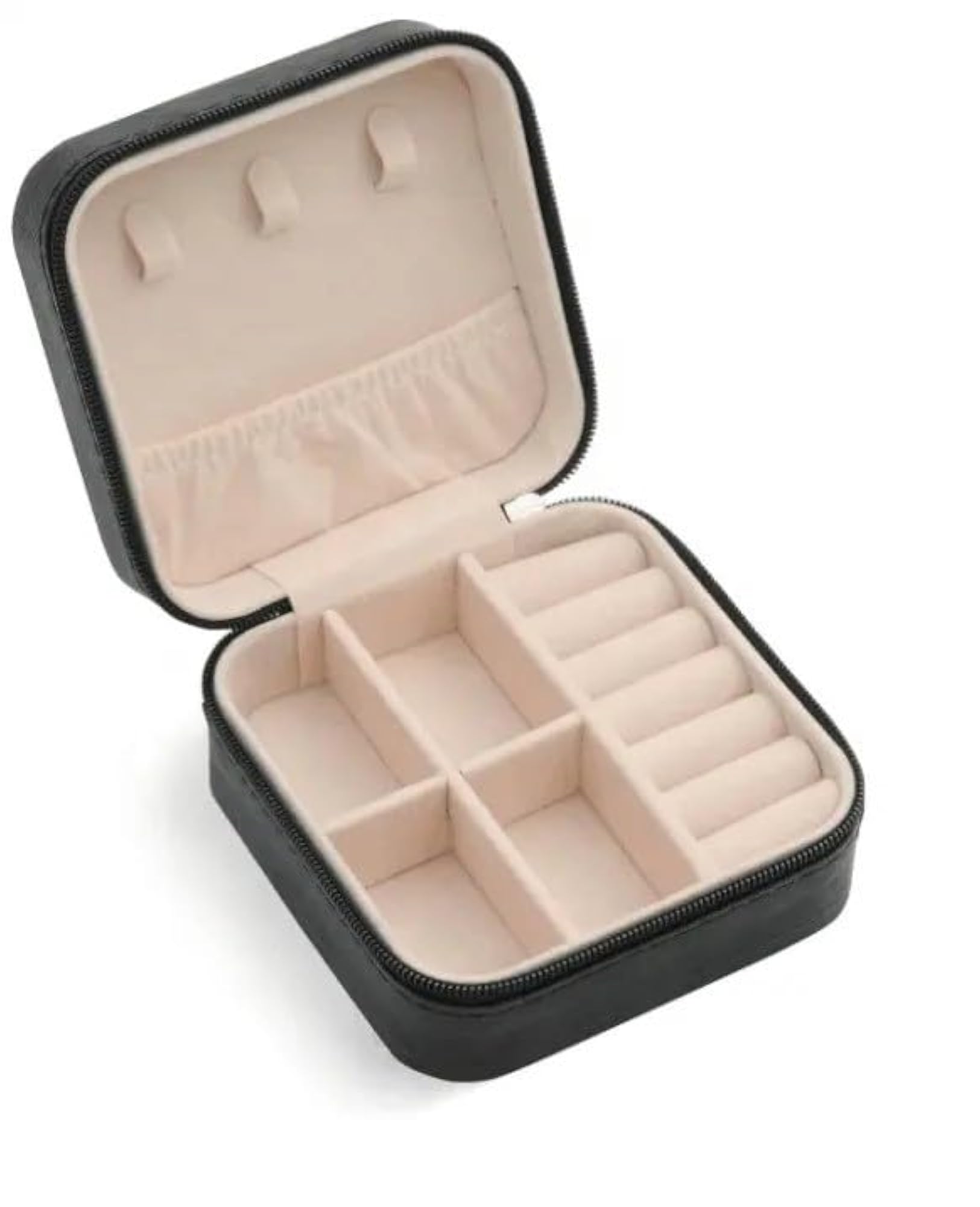 Jewellery Organisers Box Small PU Leather Zipper Storage Case