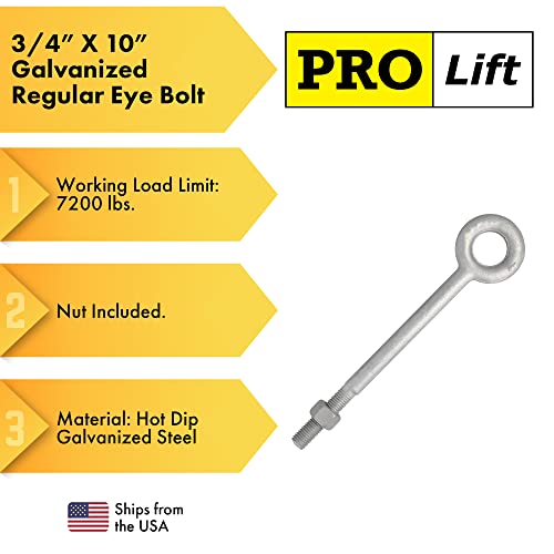 3/4" X 10" Galvanized Regular Eyebolt #TOP3