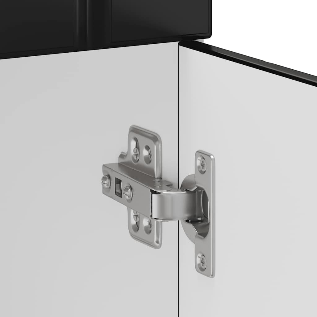 VidaXL Base da Cucina Lucca Nero in Legno Multistrato, Mobile Base con Cassettino, Lavello