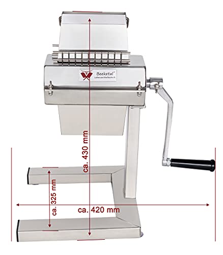 Foto von Beeketal 'BT-Silver125' Profi Steaker Fleischzartmacher mit 2 Edelstahl Messerwalzen und leichtgängiger Handkurbel, Gastro Fleischstecher mit 11x2 Messerreihen für schnelles Steaken (HACCP konform)