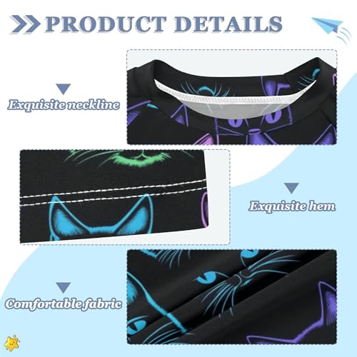 Cute Cat Silhouettes Girl Bathing Suit Sun Protection Sports Shirts Swimwear Beach Tops 3T3