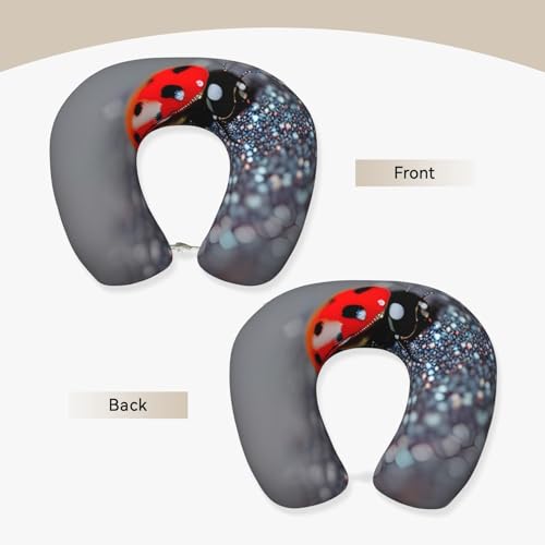 Almohada De Viaje De Poliéster Negra Semicircular miniatura 3