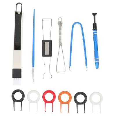 HEMOTON Keyboard Keycap Puller with Metal and Plastic Materials and Cleaning Brush Kit for Chip Picking and Lubricating Tasks for Mechanical Keyboards