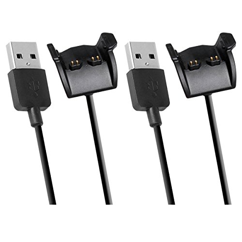Emilydeals Compatible with Garmin Vivosmart HR Plus Charger, Charging Cable for Garmin Vivosmart HR/Vivosmart HR+ (Black - 2PCS)