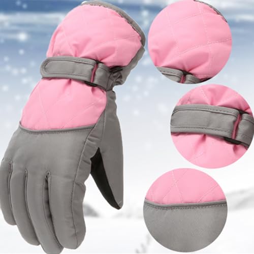 Genérico Guantes de esquí para niños y niñas engrosamiento invierno algodón frío deportes impermeables a prueba de viento guantes de nieve para niños y niñas - imagen 3