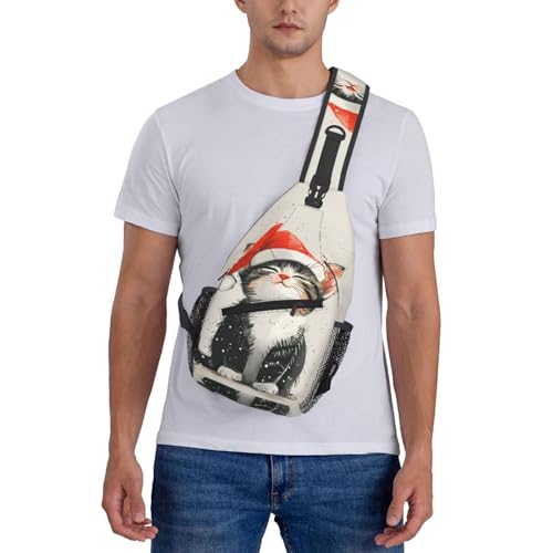 Bolso bandolera con diseño de gato para mujer y hombre miniatura 7