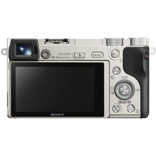 Image of Sony Alpha a6000 Mirrorless Digital Camera (Silver, Body Only) + 64 GB Memory + Extra Battery + Spider Tripod + Case + Tripod + LED Light + Battery Charger + More (21pc Bundle) (Renewed)