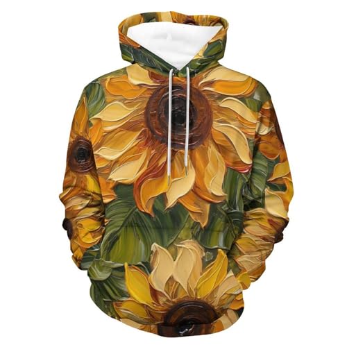 Sweat à capuche tournesol contre le froid, hoodie mixte confortable pour homme et femme